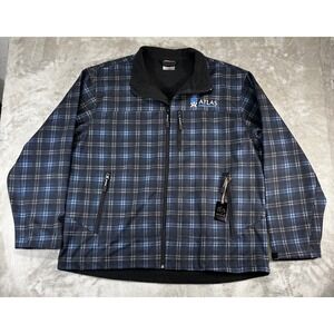 NEW Roper Softshell Jacket Mens 2XL XXL Blue Plaid Fleece Lined Oilfield Work